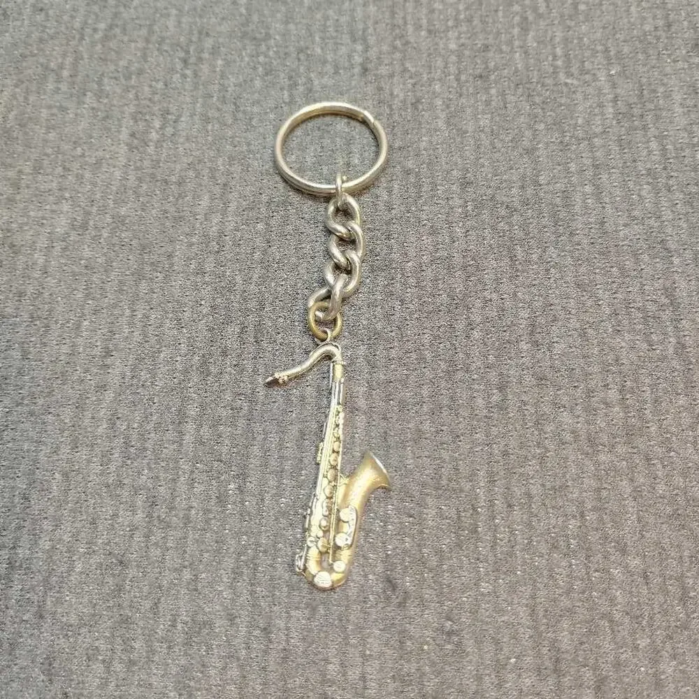 Future Primitive USA Saxophone Keychain Charm Metal Music Instrument Gift